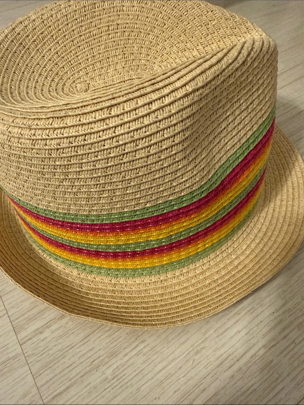 NWOT Colorful Straw Fedora Hat - Picture 9 of 11